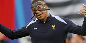 Kylian Mbappe shows off his new protective mask at Euro 2024 after being banned from using former French design as the superstar continues to recover from a broken nose