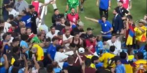 Tottenham star Rodrigo Bentancur spotted throwing two bottles into the crowd... as Uruguay players clash with 'drunken' Colombian fans in post-match brawl at Copa America