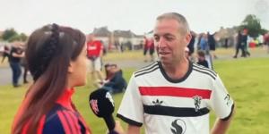 MUTV quickly cut away after realising fan is wearing Manchester United's unreleased third kit during interview in major gaffe ahead of friendly against Rangers