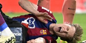 Barcelona 'send ultimatum to Frankie de Jong' after growing frustrated by his injury situation' with the midfielder out since April with an ankle problem