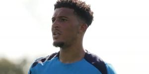 Chelsea fans are left in awe as Jadon Sancho trains with Blues for the first time since move from Man United - with the forward seen taking on advice from Enzo Maresca during the session