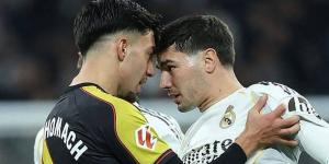 مشادات بين دياز ومواطنه أخوماش في مباراة ريال مدريد ورايو فاليكانو