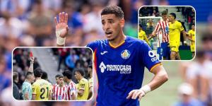 إيقاف المغربي عبقار لمباراتين بعد طرده أمام أتلتيكو مدريد بسبب تصرفه ضد سورلوث