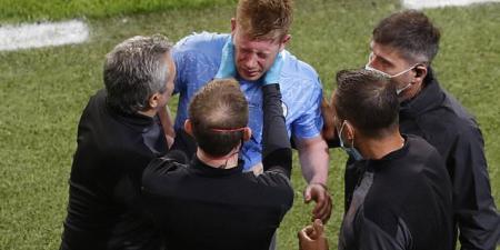 Kevin de Bruyne is left in TEARS after being forced off injured in Champions League final against Chelsea following a clash of heads with Antonio Rudiger as the Belgian's superb season with Manchester City ends in agony