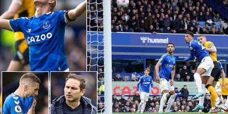 Everton 0-1 Wolves: Frank Lampard is made to suffer more misery after former Liverpool starlet Conor Coady sinks his free-falling 10-man Toffees at Goodison Park to leave them level on points with 18th-placed Watford