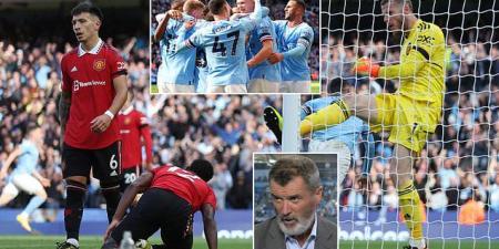 'I can't believe what I'm watching': Roy Keane SLAMS Manchester United's first-half performance after they are torn apart by Man City, insisting 'the game's too big' for Erik ten Hag's men after they conceded four before the break