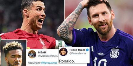 'This is why Trent is better than you': Fans claim Reece James has 'zero football knowledge' for picking Cristiano Ronaldo over Lionel Messi... as the Chelsea star answers followers' questions on social media 