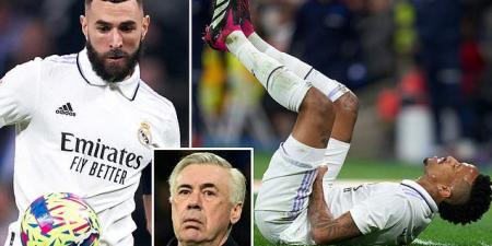 Carlo Ancelotti plays down Karim Benzema's injury concerns ahead of Liverpool clash after striker was forced off during Real Madrid's 2-0 win over Valencia, but admits Eder Militao will miss Sunday's game against Mallorca