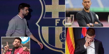 'They said we were responsible... we've all left and they still can't sign players': Gerard Pique takes aim at cash-strapped Barcelona for blaming him, Sergio Busquets and Jordi Alba for their financial struggles