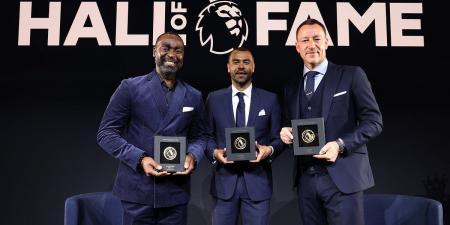 Man United great Andy Cole joins Chelsea legends Ashley Cole and John Terry at Premier League Hall of Fame inductions event... as the trio's success is celebrated in London
