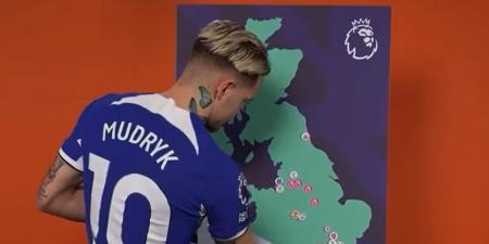 Mykhailo Mudryk leaves fans in stitches after guessing that Stamford Bridge is north of Arsenal and Tottenham, locating Sheffield United in London...and placing 18 Premier League clubs south of Crystal Palace