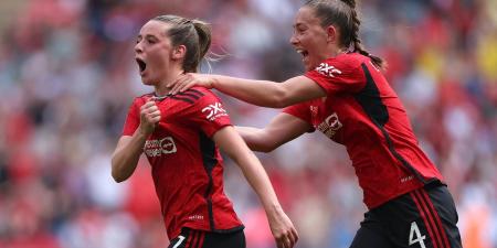 Man United star Ella Toone hits a 25-yard THUNDERBOLT at Wembley as Marc Skinner's side defeat Tottenham to win the FA Cup for the first time
