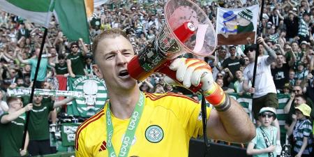 Celtic pay tribute to Joe Hart in the goalkeeper's final home game ahead of retirement... as he takes to the microphone to thank 'phenomenal' supporters - before SANTA delivers the Premiership trophy!