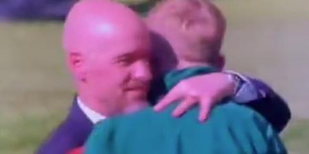 Is this the next Kobbie Mainoo? Man United boss Erik ten Hag spotted deep in conversation with another young midfielder after FA Cup final win… after his pep talk last year helped propel 19-year-old to stardom