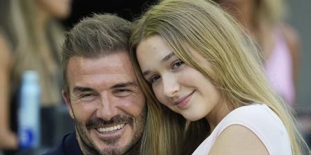 David Beckham sweetly cuddles his daughter Harper, 12, as he puts on a brave face after Inter Miami draw with St. Louis