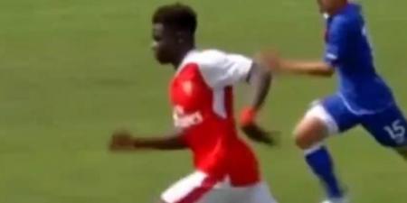 Footage emerges of Bukayo Saka shining at left back for Arsenal at youth level after Ian Wright claimed he could play in DEFENCE for England to free up Cole Palmer