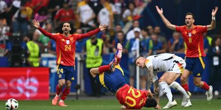 Spain confirm Pedri will MISS the rest of Euro 2024 after picking up a knee injury - as he leaves the pitch in tears just eight minutes into quarter-final clash with Germany following a heavy collision with Toni Kroos