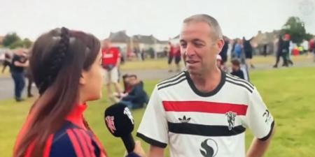 MUTV quickly cut away after realising fan is wearing Manchester United's unreleased third kit during interview in major gaffe ahead of friendly against Rangers