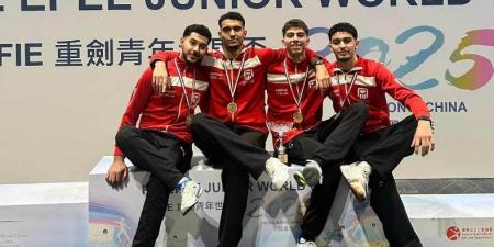 منتخب مصر لسلاح سيف المبارزة يتوج بذهبية كأس العالم تحت 20 عامًا