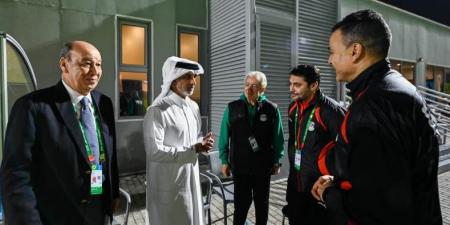 وزير  الرياضة والشباب القطري في مران منتخب مصر المشارك بكأس العرب