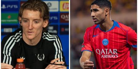 غوردون عن حكيمي: "هو أفضل لاعب واجهته في مسيرتي"