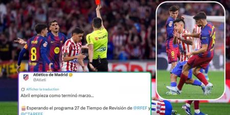 أتلتيكو مدريد يجدد انتقاداته للتحكيم الإسباني وتقنية الفيديو بعد مواجهة برشلونة