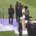 Arsenal are seen REHEARSING their Premier League trophy presentation - as club staff shake hands and pretend to award medals... in the eventuality that Arsenal snatch the title from Man City on Sunday