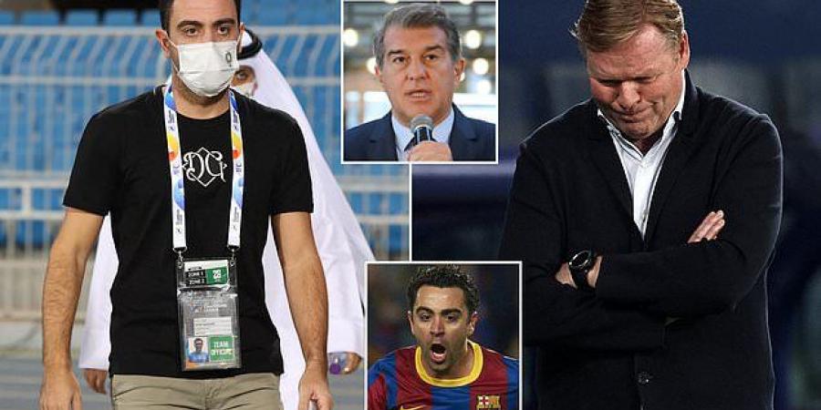 Barcelona 'open talks with Xavi about replacing Ronald Koeman next season' despite legendary Nou Camp midfielder signing two-year deal with Qatari side Al-Sadd earlier this week 