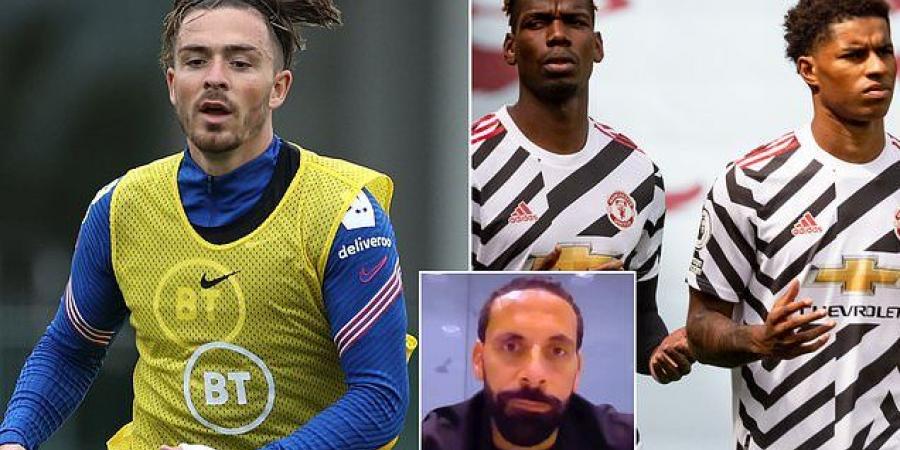 Marcus Rashford and Paul Pogba are 'a problem' if Manchester United want to sign Jack Grealish, claims Rio Ferdinand - but he insists they must try to buy £80m-rated Aston Villa star 'all day long' 