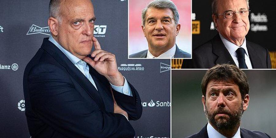 'The whole thing is a bit of a JOKE': LaLiga chief Javier Tebas continues to slam European Super League plans... but gives rebel clubs Real Madrid, Barcelona and Juventus some credit for wanting to work with the game's governing bodies 