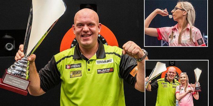 Michael van Gerwen produces stunning comeback to beat Fallon Sherrock to claim the Nordic Masters... after English opponent made history by becoming first female to reach a televised PDC final