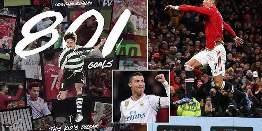 '801 and still counting!': Man United star Cristiano Ronaldo hails his OWN goalscoring landmark in Twitter video... with brace against Arsenal making him the FIRST footballer to score more than 800 official goals
