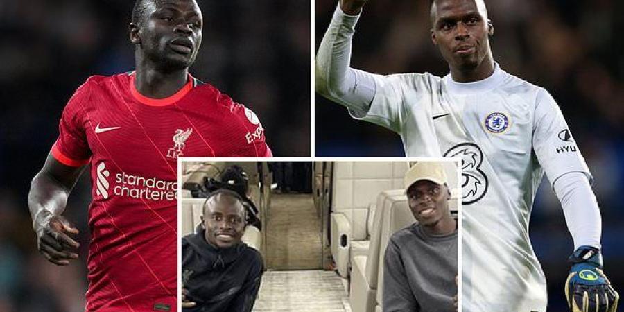 Edouard Mendy says 'brother' Sadio Mane SHOULD have been sent off for elbowing Chelsea team-mate Cesar Azpilicueta... before sharing a picture with the Liverpool star as they jet off to the Africa Cup of Nations
