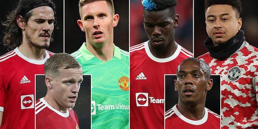 Manchester United face a mass exodus of players with SEVENTEEN first-team stars unhappy - with Edinson Cavani, Paul Pogba and Donny van de Beek among those in the divided squad potentially leaving before next season