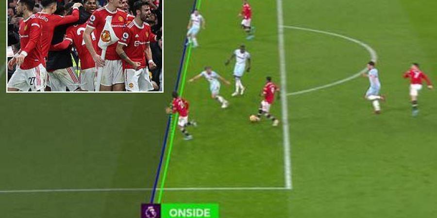 'Is he not offside or I am seeing things?': Fans are left divided over whether Edinson Cavani should have been flagged in the build-up to Man United's late winner against West Ham... even though replays show the Uruguayan was clearly ONSIDE