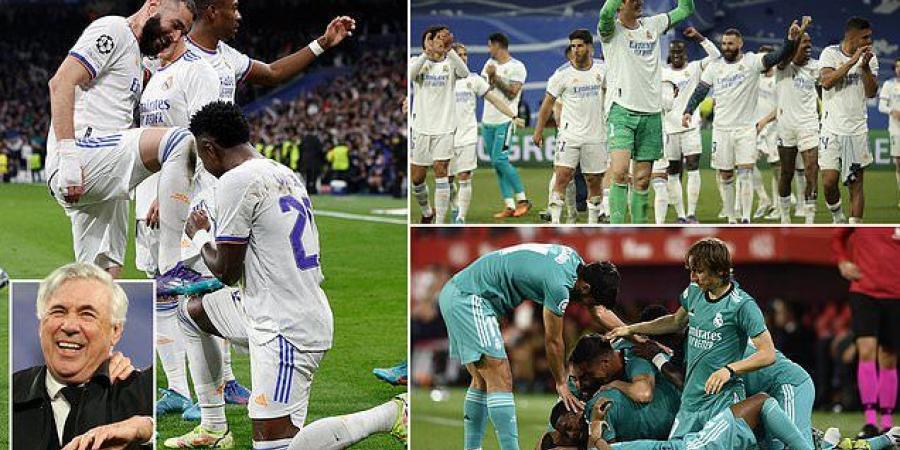 REVEALED: Carlo Ancelotti showed his Real Madrid players a montage of their eight comebacks this season in the dressing room to inspire miracle turnaround against Manchester City