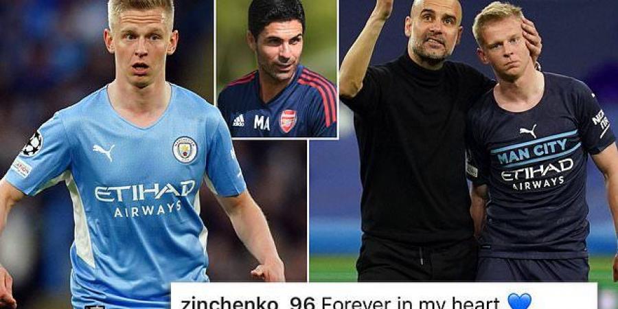 Oleksandr Zinchenko posts Instagram farewell to Manchester City moments before his £32m move to Arsenal is confirmed