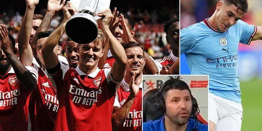 Sergio Aguero claims Arsenal are dark horses for the Premier League title as he hails their 'great project' under Mikel Arteta... and heralds Man City new boy Julian Alvarez as 'world-class'