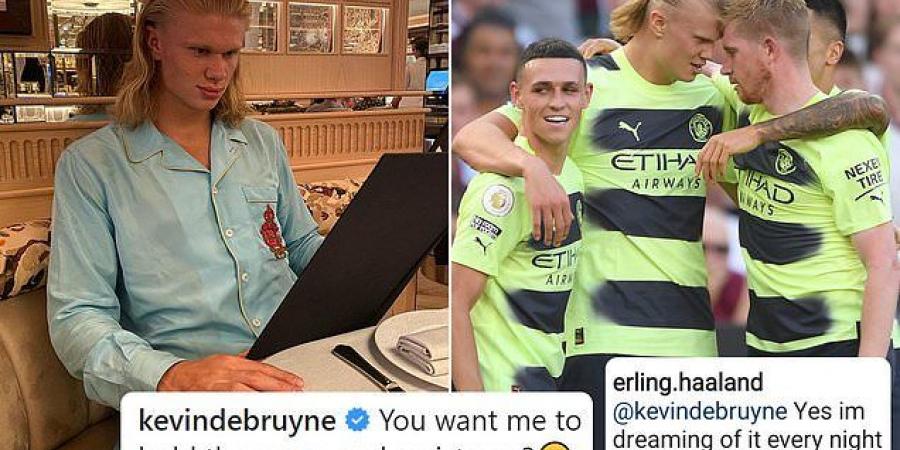 Erling Haaland tells Kevin De Bruyne he is 'dreaming of you every night' in hilarious Instagram exchange as the all-star duo count down to linking up at the Etihad Stadium for the first time in the Premier League