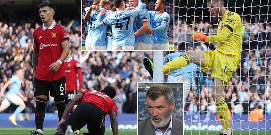 'I can't believe what I'm watching': Roy Keane SLAMS Manchester United's first-half performance after they are torn apart by Man City, insisting 'the game's too big' for Erik ten Hag's men after they conceded four before the break