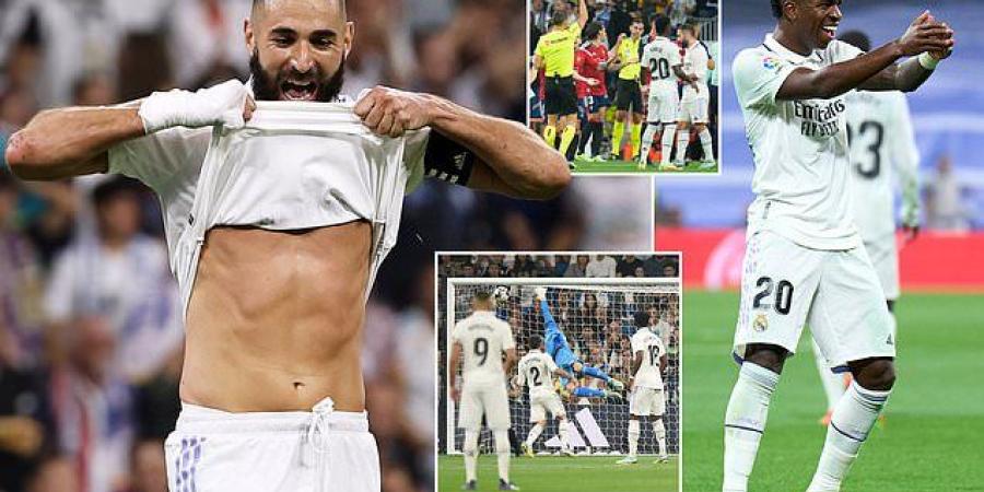 Real Madrid 1-1 Osasuna: LaLiga champions drop their first points of the campaign and surrender top spot to Barca as visitors hold on after Kike Garcia's second-half equaliser despite late red card