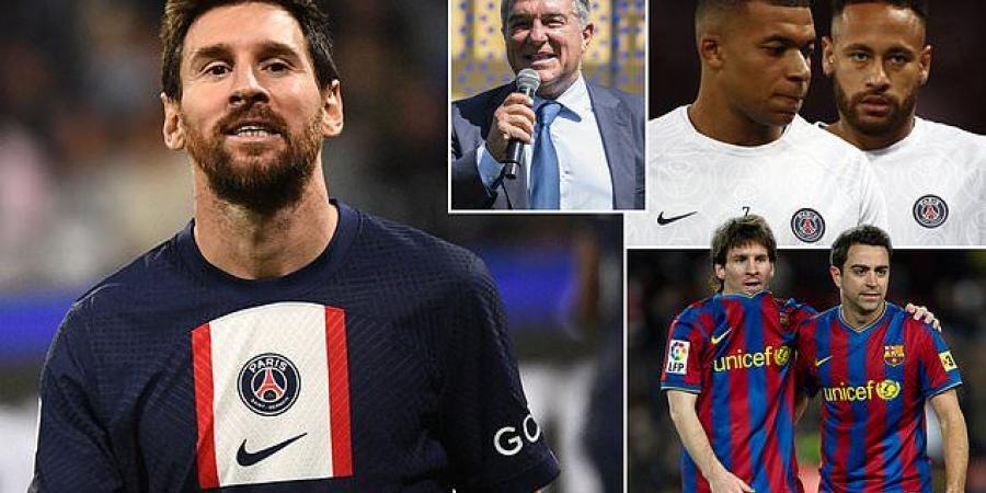 Lionel Messi 'WILL return to Barcelona in July 2023 when his PSG deal expires' just two years on from his bitter Nou Camp exit as the Argentine star plans to ditch Mbappe and Co to reunite with Xavi