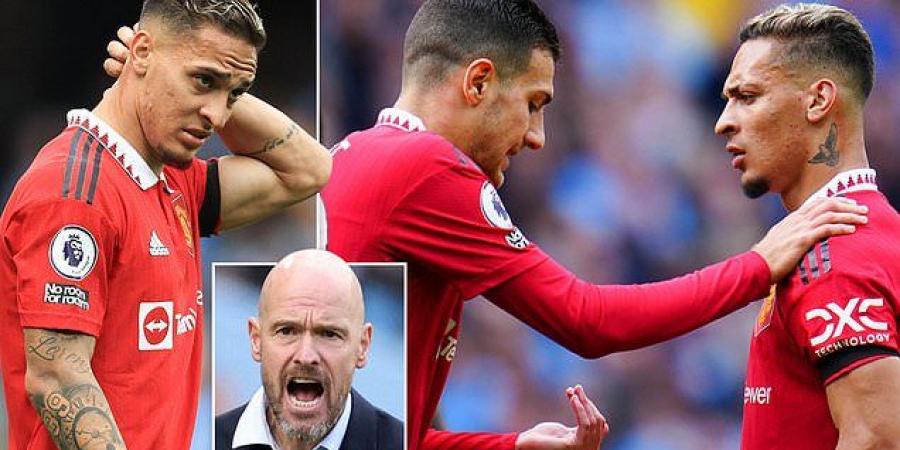 Antony 'IGNORED orders from Erik ten Hag to track back and help Diogo Dalot' during Manchester United's derby humiliation against rivals City, with the boss left fuming at his £85m summer signing 