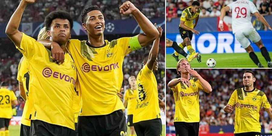 Sevilla 1-4 Borussia Dortmund: Jude Bellingham MASTERCLASS moves Germans five points clear in battle for second in City's group... with the England midfielder scoring and assisting as he captains Edin Terzic's side aged just 19