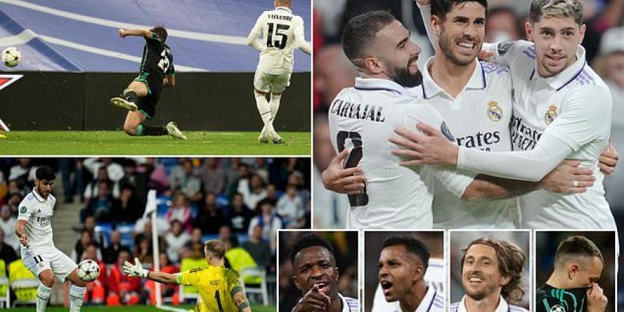 Real Madrid 5-1 Celtic: Ange Postecoglou's side put to the sword by Champions League holders with Modric and Rodrygo netting first-half penalties before Asensio, Vinicius and Valverde get in on the act... with Jota netting a fine consolation