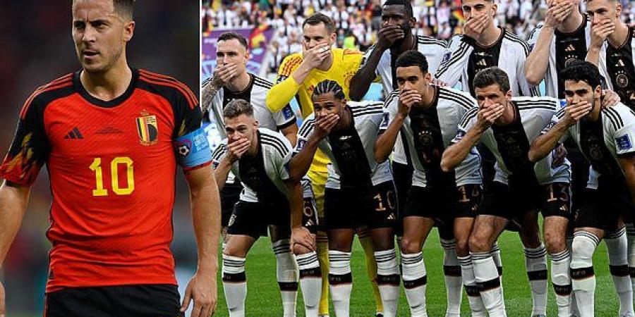 'We're here to play football, not to give a political message': Belgium's Eden Hazard takes aim at Germany for covering their mouths in protest of FIFA's OneLove armband ban before shock defeat against Japan 