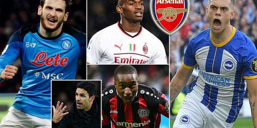 The Napoli forward dubbed 'Kvaradona', a wantaway Brighton star and a Barcelona player who only moved to Spain last year... five wingers Arsenal could go for after missing out on top target Mykhailo Mudryk 