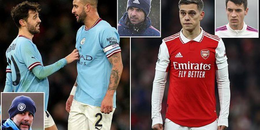 Pep Guardiola is set to bring Kyle Walker and Bernardo Silva back into his side, while Mikel Arteta will hand Jakub Kiwior his debut and Leandro Trossard a first start: How Man City and Arsenal are expected to line up in FA Cup clash