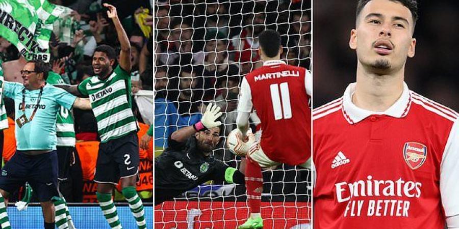 Arsenal crash OUT of the Europa League after penalty shootout defeat by Sporting Lisbon as Gabriel Martinelli has crucial spot-kick saved... after Pedro Goncalves' stunning long-range equaliser