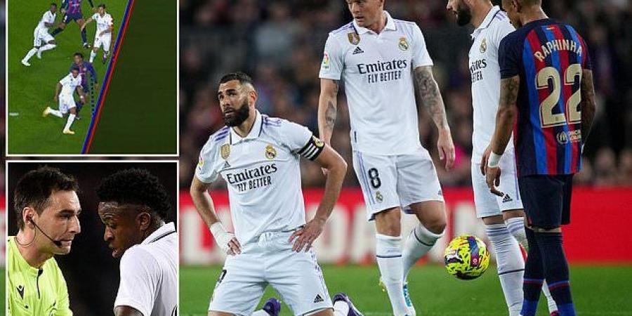 'We already knew we would have to fight against TWELVE': Real Madrid's in-house TV channel accuse El Clasico officials of leading a 'MISSION' to dent their LaLiga title bid in a furious four-minute clip detailing referee 'mistakes' in defeat at Barcelona